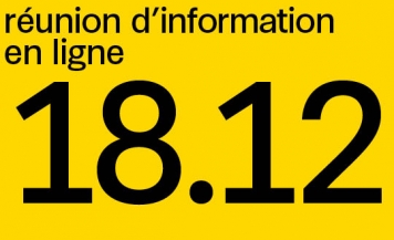 Réunion information en ligne - lundi 18 décembre Réunion information en ligne - lundi 18 décembre