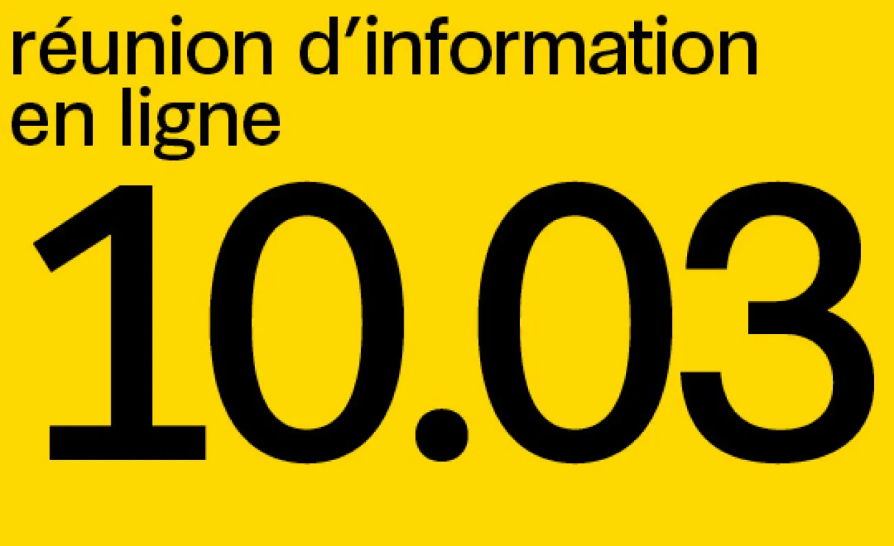 Réunion d'information en ligne le 10 mars