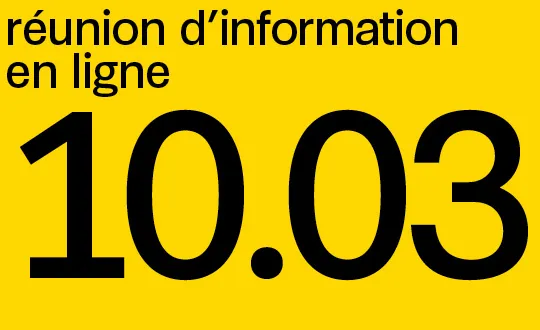 Réunion d'information en ligne le 10 mars