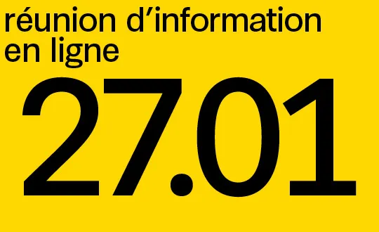 Réunion d'information en ligne le 27 janvier 2026