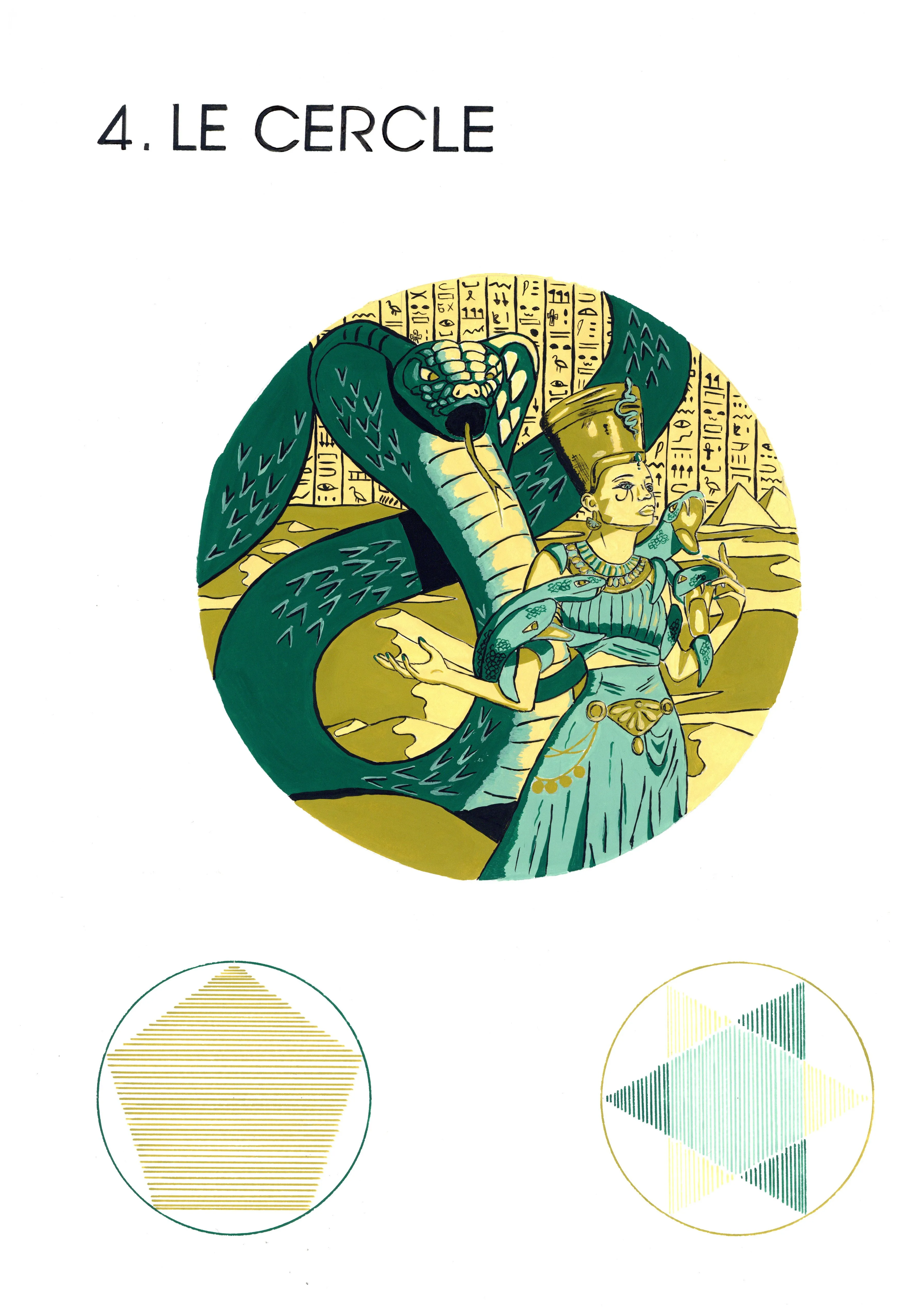 Illustration encerclée d'un étudiant